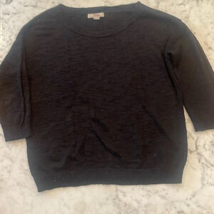 Black boatneck sweater 3/4 length sleeved size large
